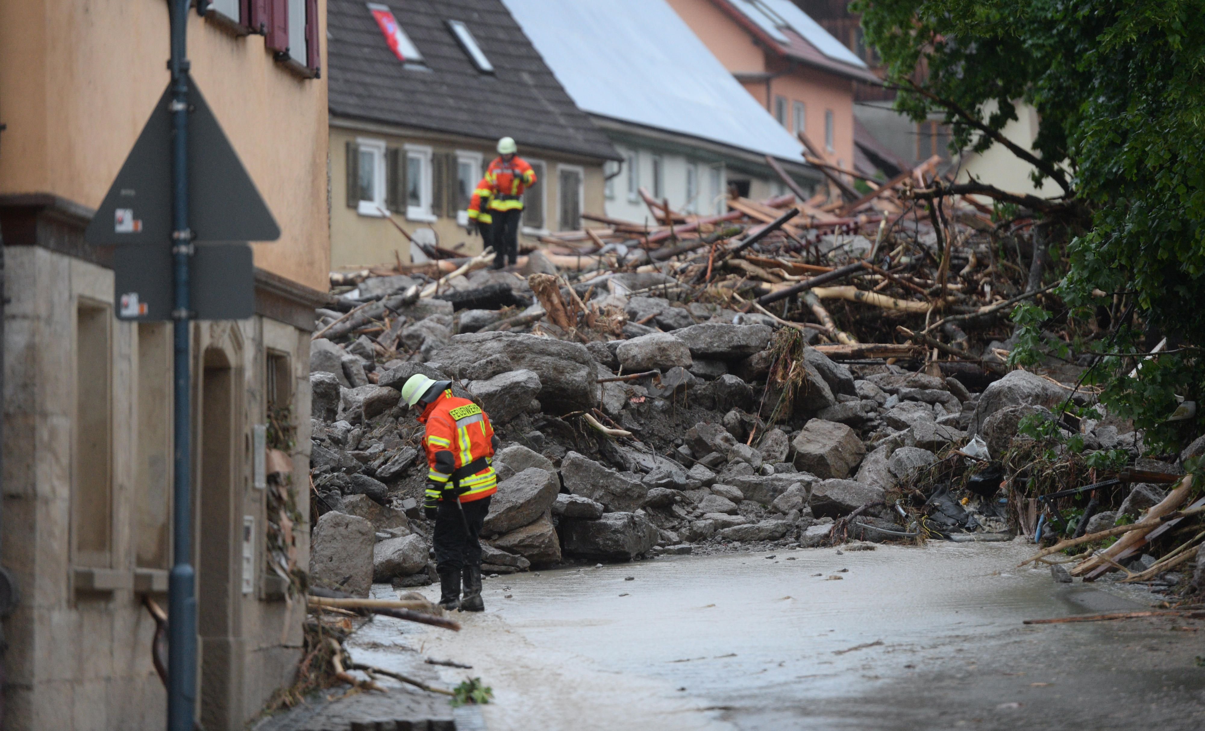 Die Gemeinde Braunsbach in Baden-Württemberg haben die Unwetter besonders schwer getroffen.