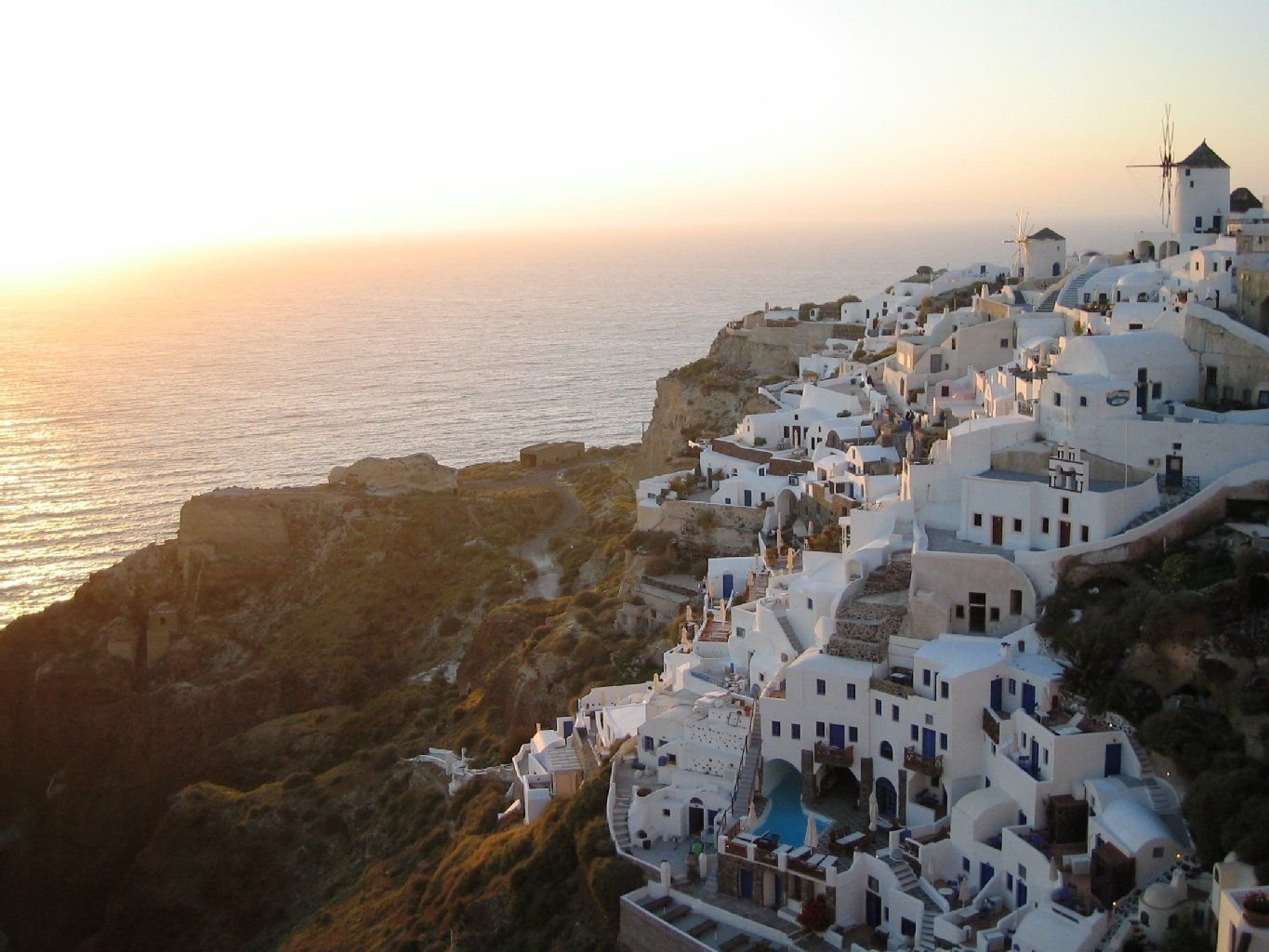 Sonnenuntergang über Oia, Insel Thira, Griechenland