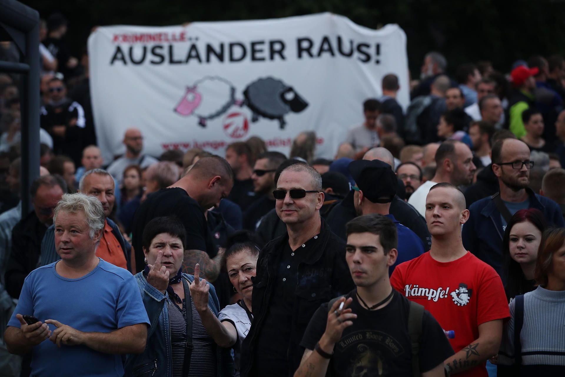 Aufmarsch von Rechten in Chemnitz