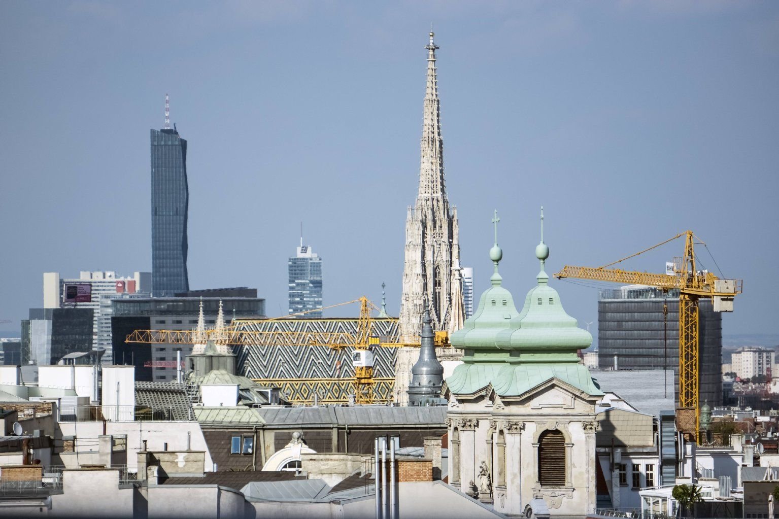Blick über die Innenstadt von Wien, Österreich.