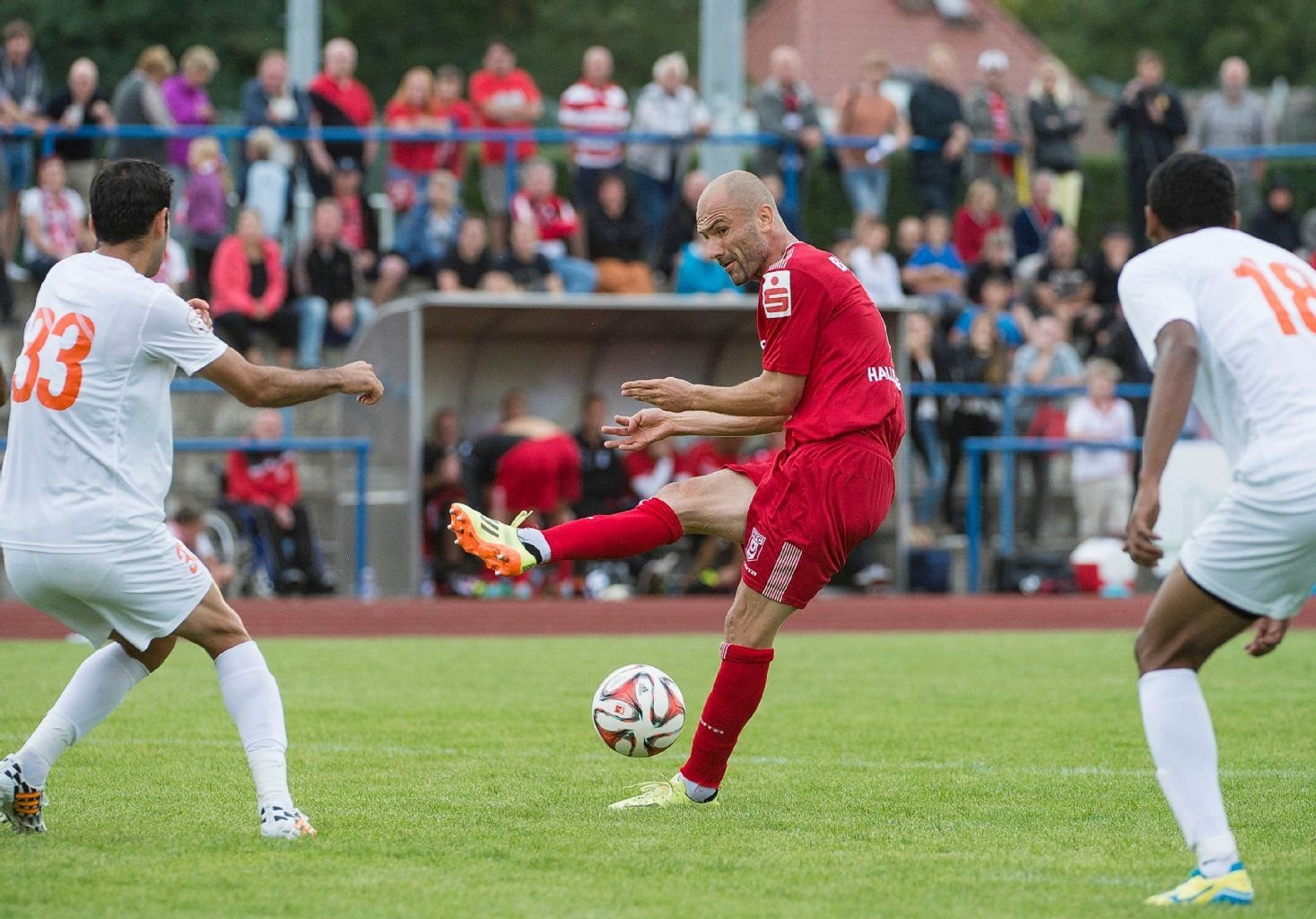 Ivica Banovic in einem Fußball-Testspiel des HFC gegen den Umm-Salal SC