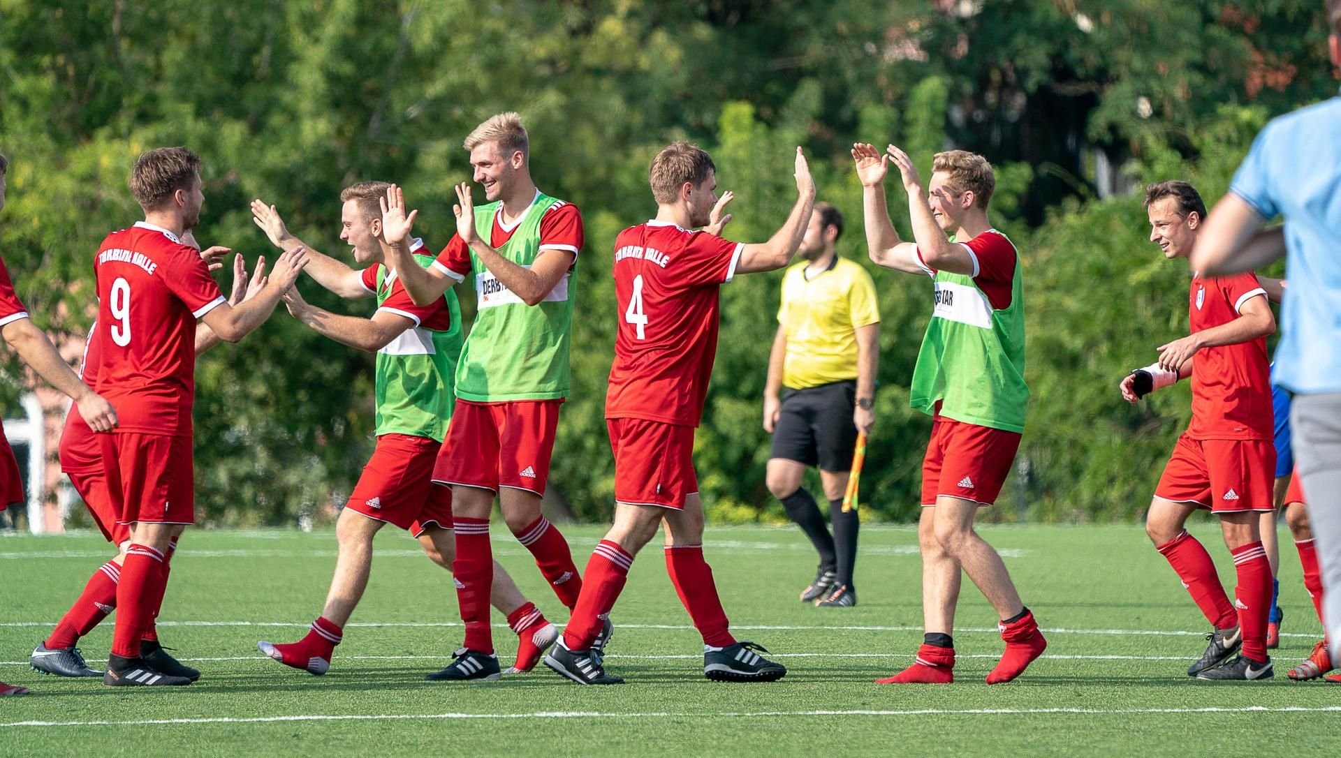 Turbines Spieler freuen sich schon auf das Landespokal-Highlight gegen den HFC.