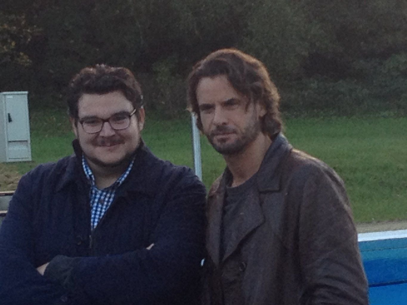 Die Schauspieler Axel Ranisch und Stephan Luca bei den Dreharbeiten zum zweiten Teil von "Zorn"