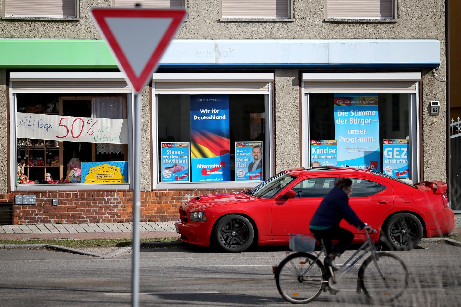 Das Bürgerbüro des AfD-Politikers Daniel Roi im Ortsteil Wolfen