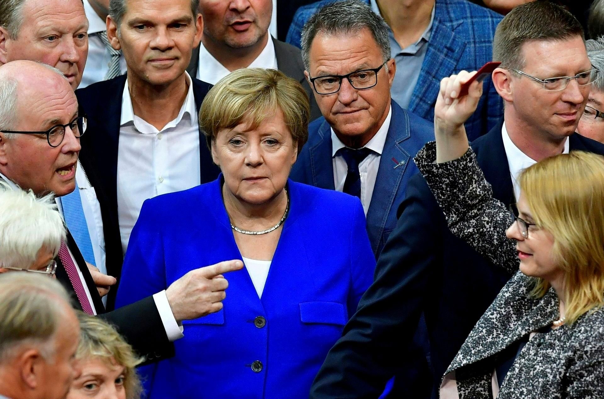 Angela Merkel bei der Stimmabgabe.