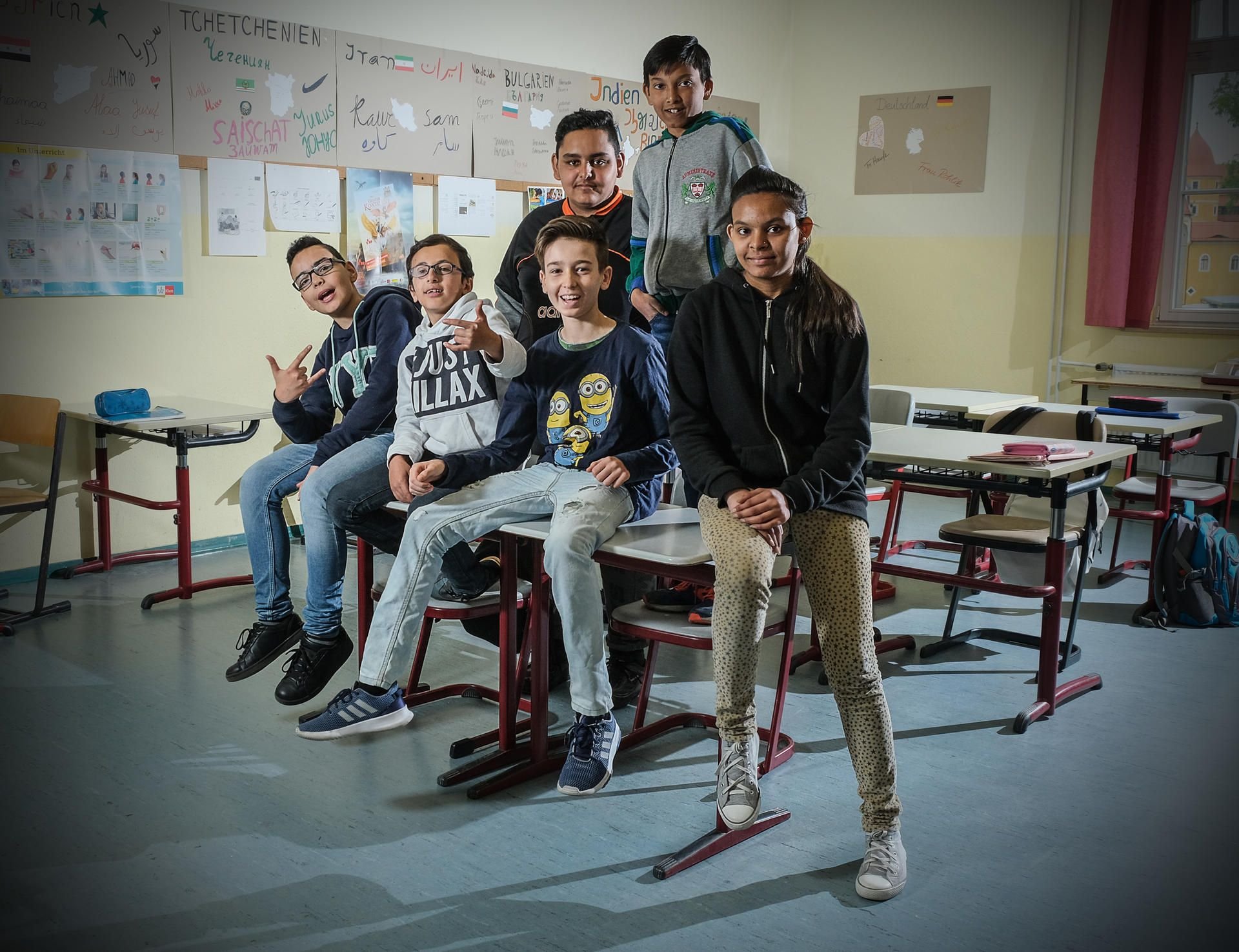 In der Sprachlernklasse in der Sekundarschule Annaburg freuen sich die Schüler auf den Deutschunterricht..