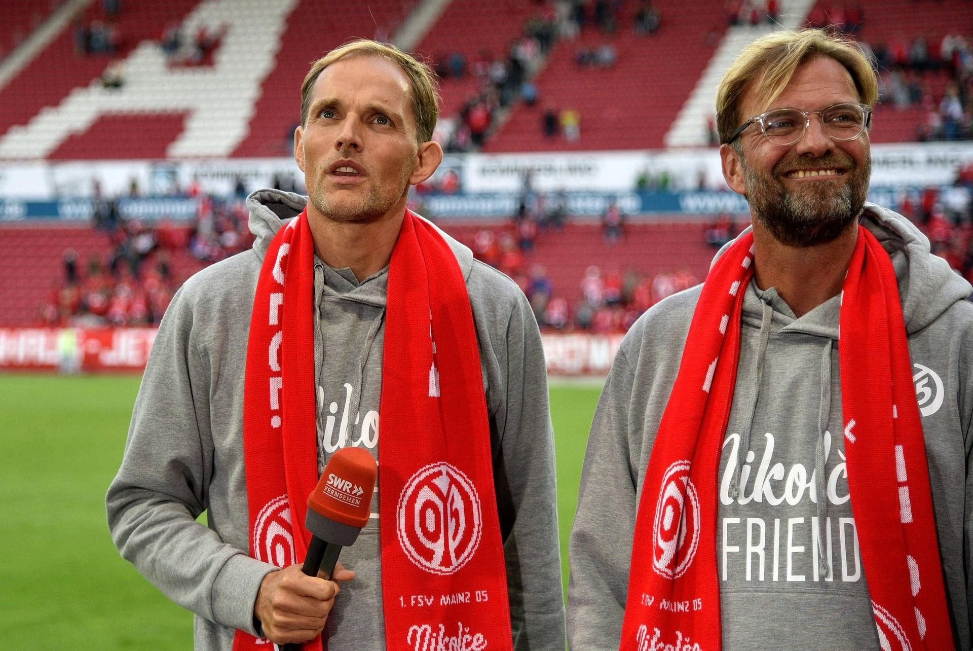 Thomas Tuchel (l.) und Jürgen Klopp zu Gast in Mainz