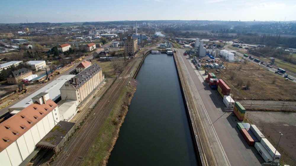 Schiffe sucht man im Hafen Trotha meist vergeblich.
