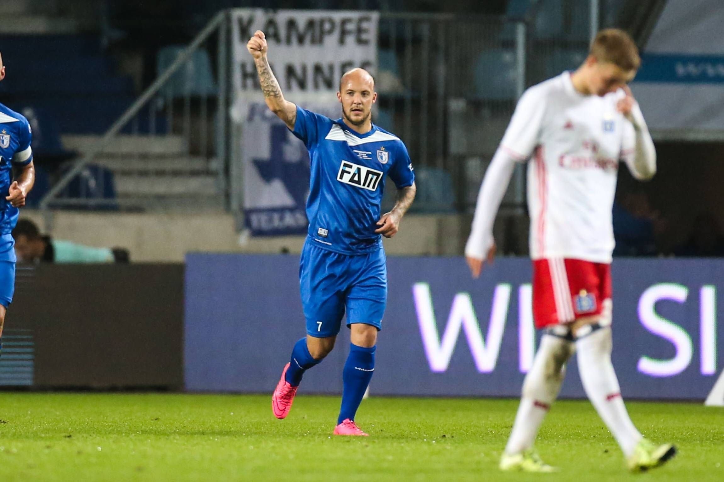 Im Test gegen den HSV durfte Maurice Exslager endlich mal jubeln.