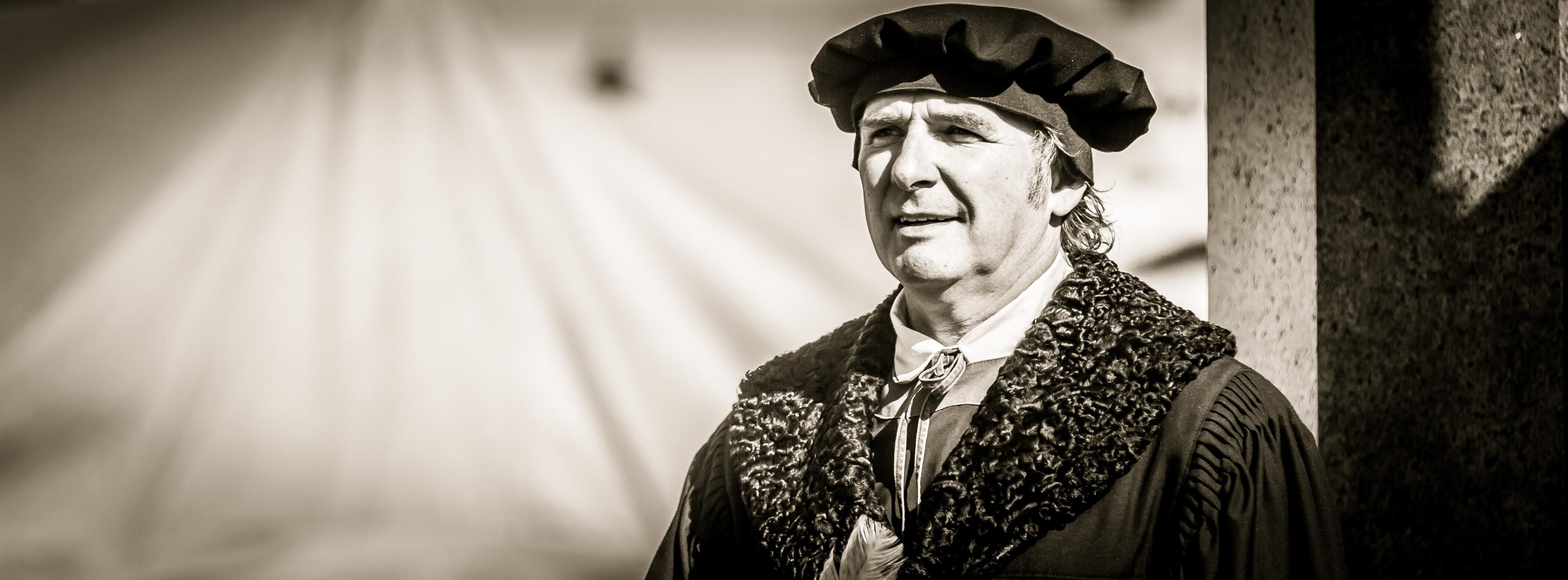Fred Göde ins seiner Rolle als Martin Luther beim Stadtfest "Luthers Hochzeit" 2016.