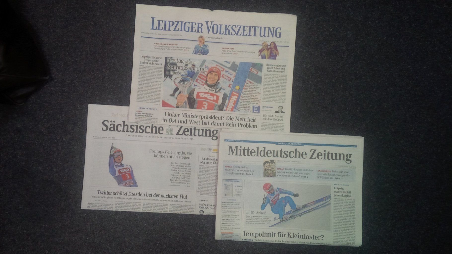 Unsere regionale Presseschau von Montag, dem 5. Januar 2015.