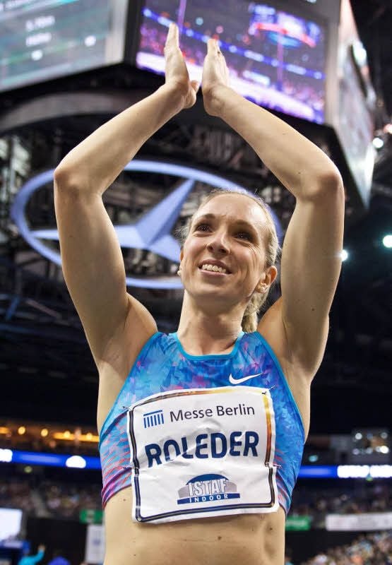 So freute sich Cindy Roleder über ihren dritten Platz beim Rennen in Berlin.