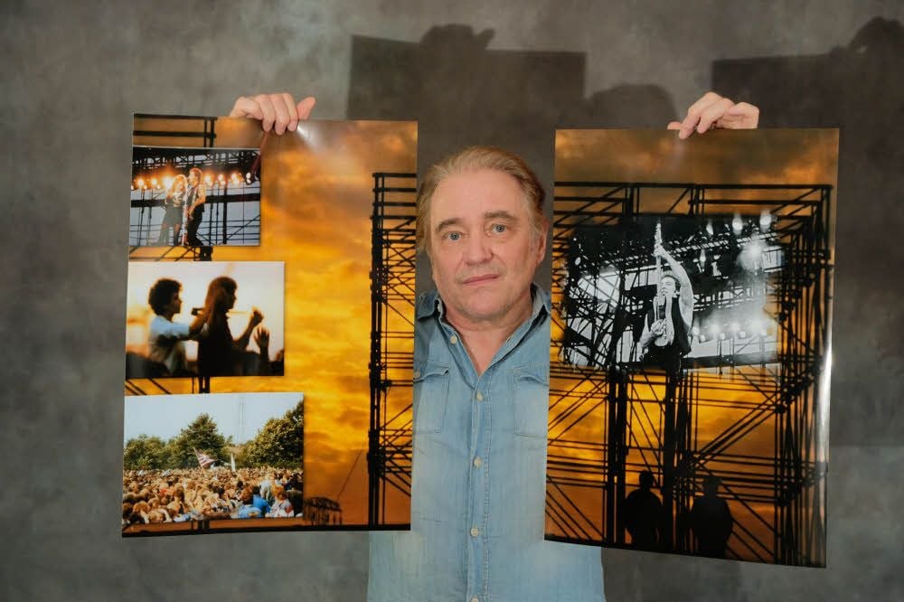 Seine besten Bilder vom damaligen Konzert in Weißensee hat der Fotograf Peru John in den „Himmel über Berlin“ montiert - zu seiner Erinnerung an ein Ereignis von kaum wiederholbarer Intensität.
