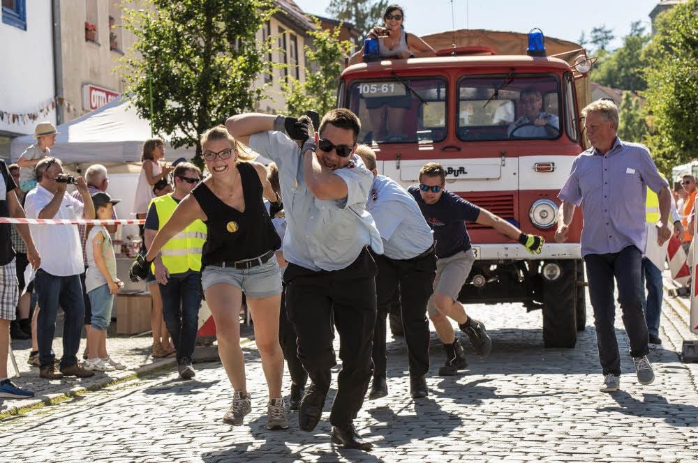 Am Ende fehlten ein paar Zehntelsekunden. Die Harzgeröder Feuerwehr musste sich knapp geschlagen geben.