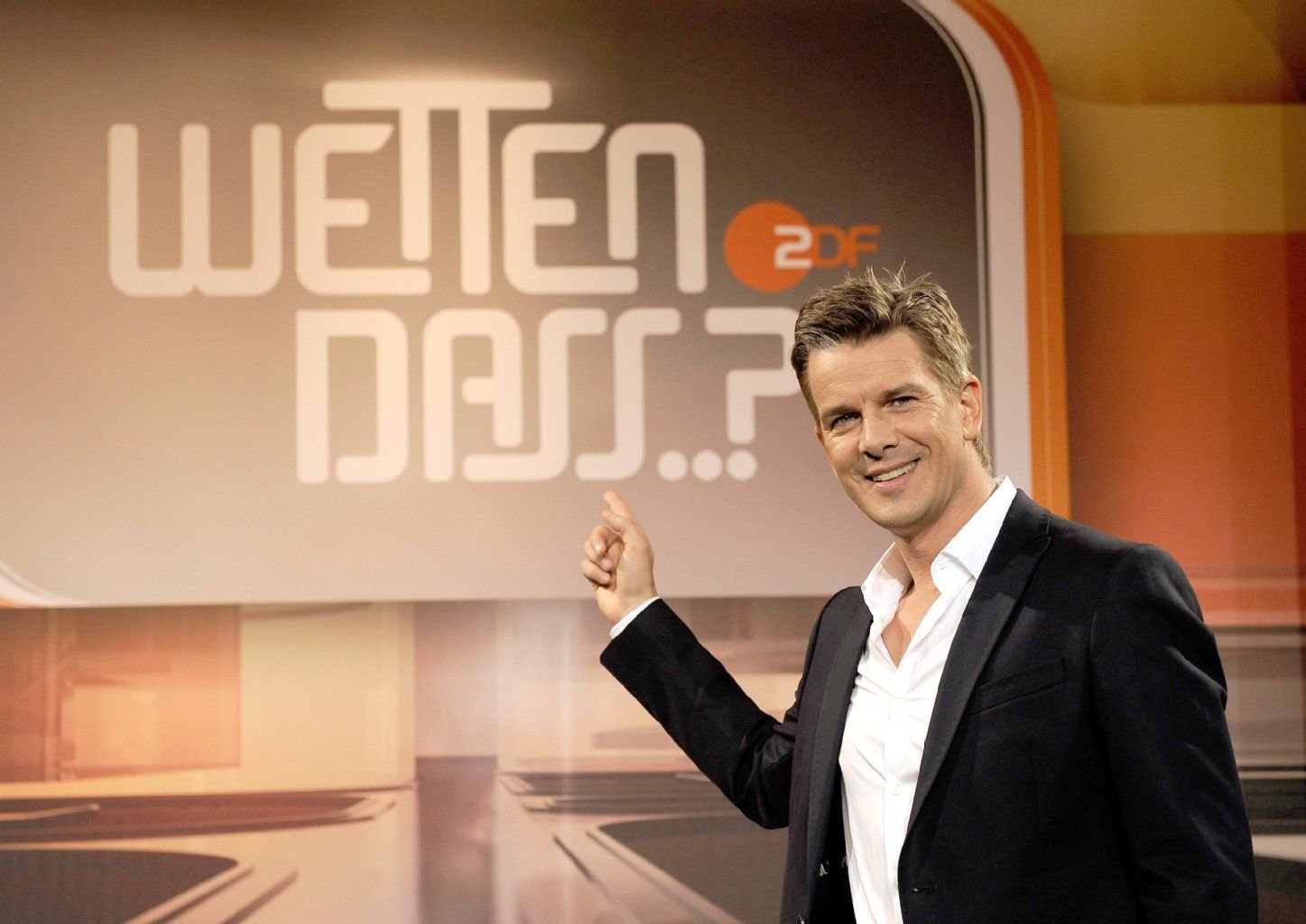 Moderator Markus Lanz posiert für die ZDF-Fernsehsendung «Wetten, dass..?»