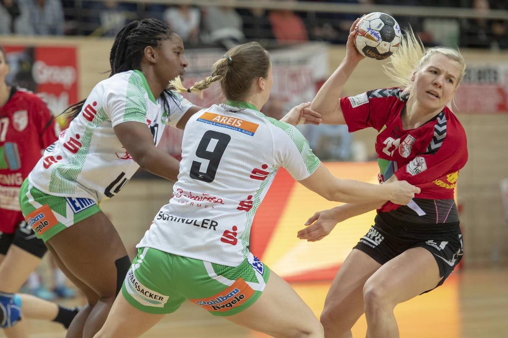 Halles Sophie Lütke bei einem Ligaspiel der Wildcats gegen Frisch Auf Göppingen im Februar 2019.