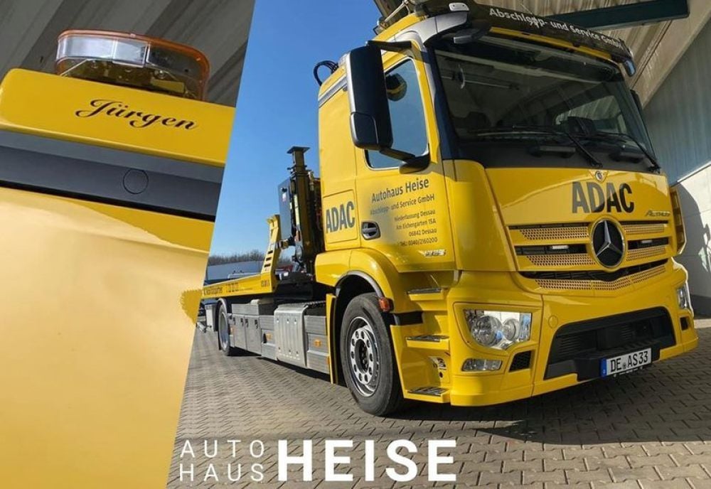 Der Abschlepper des Autohauses Heise trägt den Namen Jürgen.