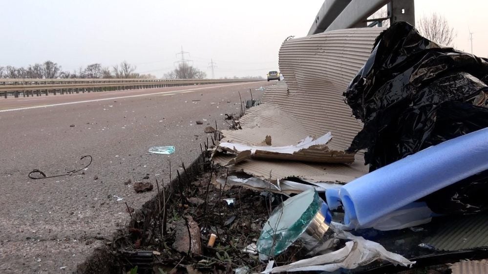 Die A9 bei Zörbig nach dem tödlichen Unfall am 31. März 2019