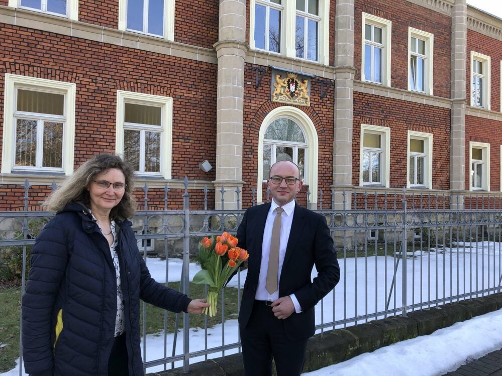 Werden auch künftig eng zusammenarbeiten: Sabine Bachmann, die das Unternehmen zwischenzeitlich geführt hat und in ihr vorheriges Aufgabengebiet zurückkehrt, und Eiko Fliege, ab 1. März neuer Geschäftsführer der Stadtwerke Quedlinburg.