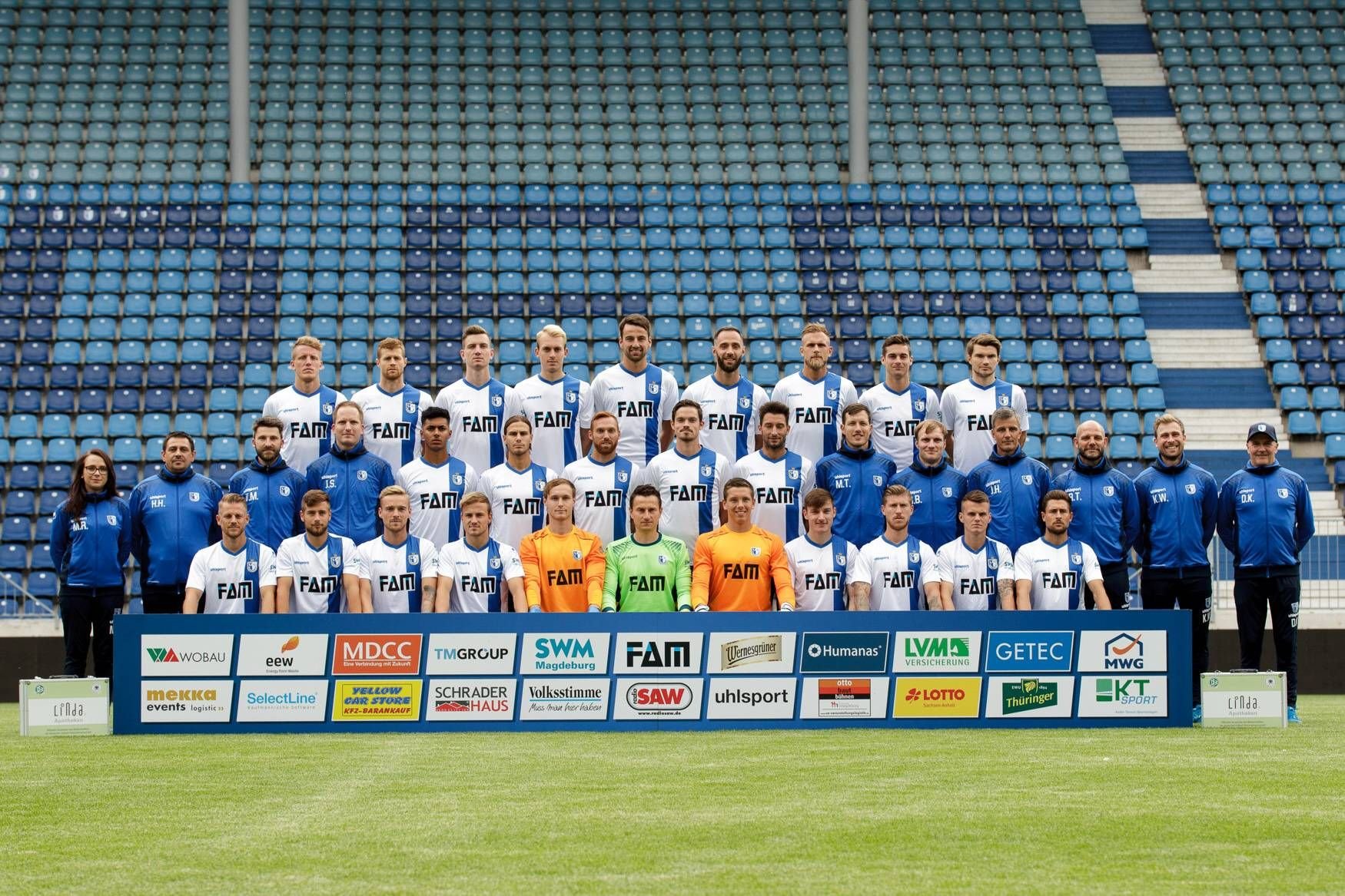 Das offizielle Mannschaftsfoto des 1. FC Magdeburg für die Dritlliga-Saison 2017/18.