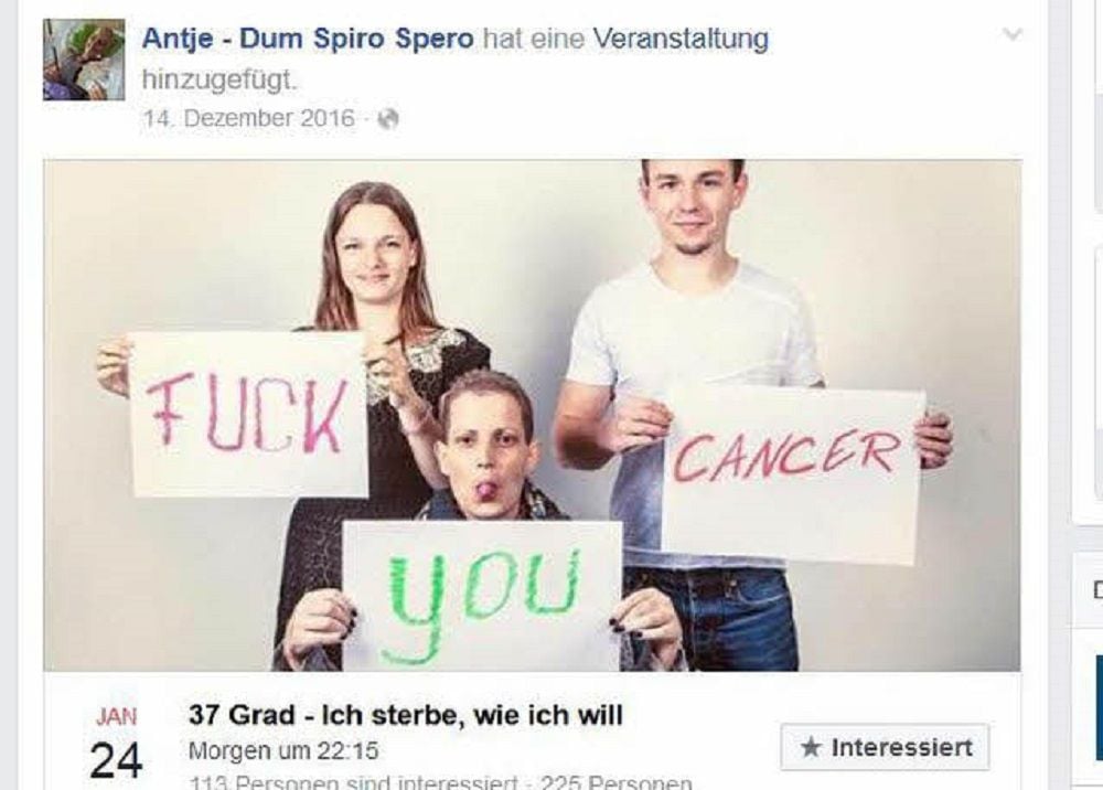 Die Ankündigung der ZDF-Sendung im Internet - mit einem Bild von Antje Wunderlich und ihren Kindern.