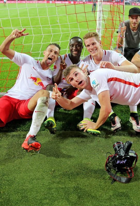 Naby Keita (hinten Mitte) und Timo Werner (vorn) sind die wertvollsten Spieler von RB Leipzig.