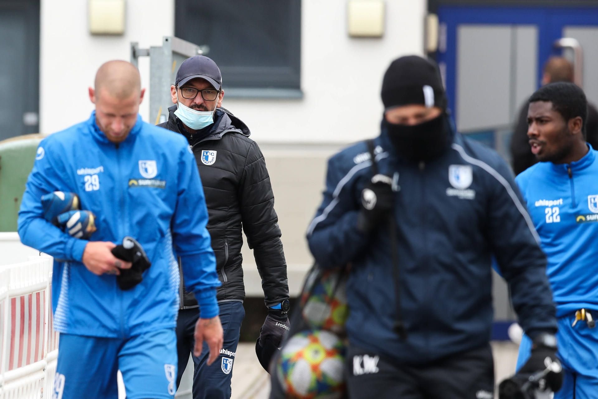 Die Mannschaft des 1. FC Magdeburg trainiert seit Dienstag wieder in Kleingruppen.