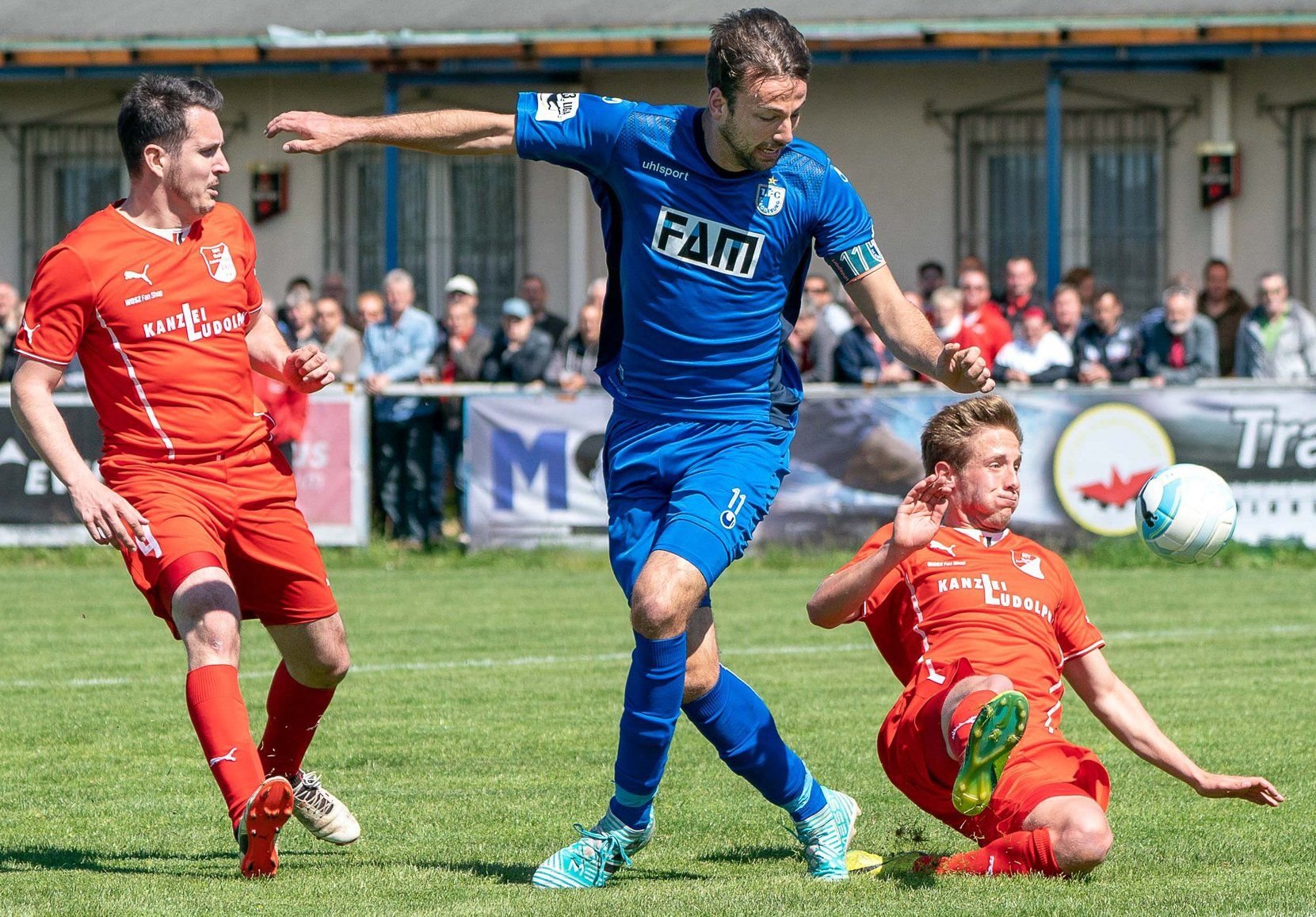 Der FCM und Torjäger Christian Beck waren schon 2018 im Landespokal zu Gast beim BSV Halle-Ammendorf.