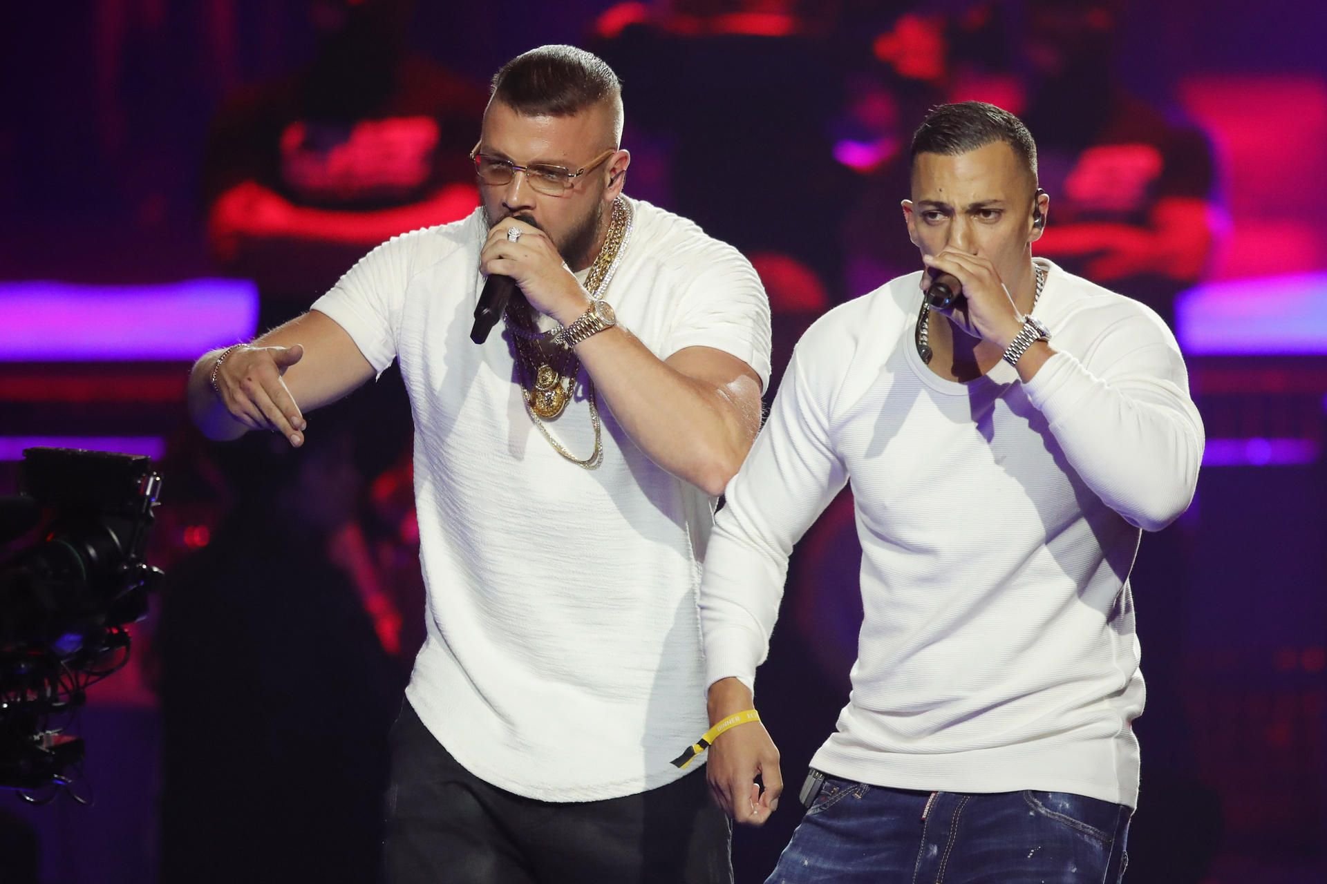 Die beiden Rapper Kollegah (links) und Farid Bang