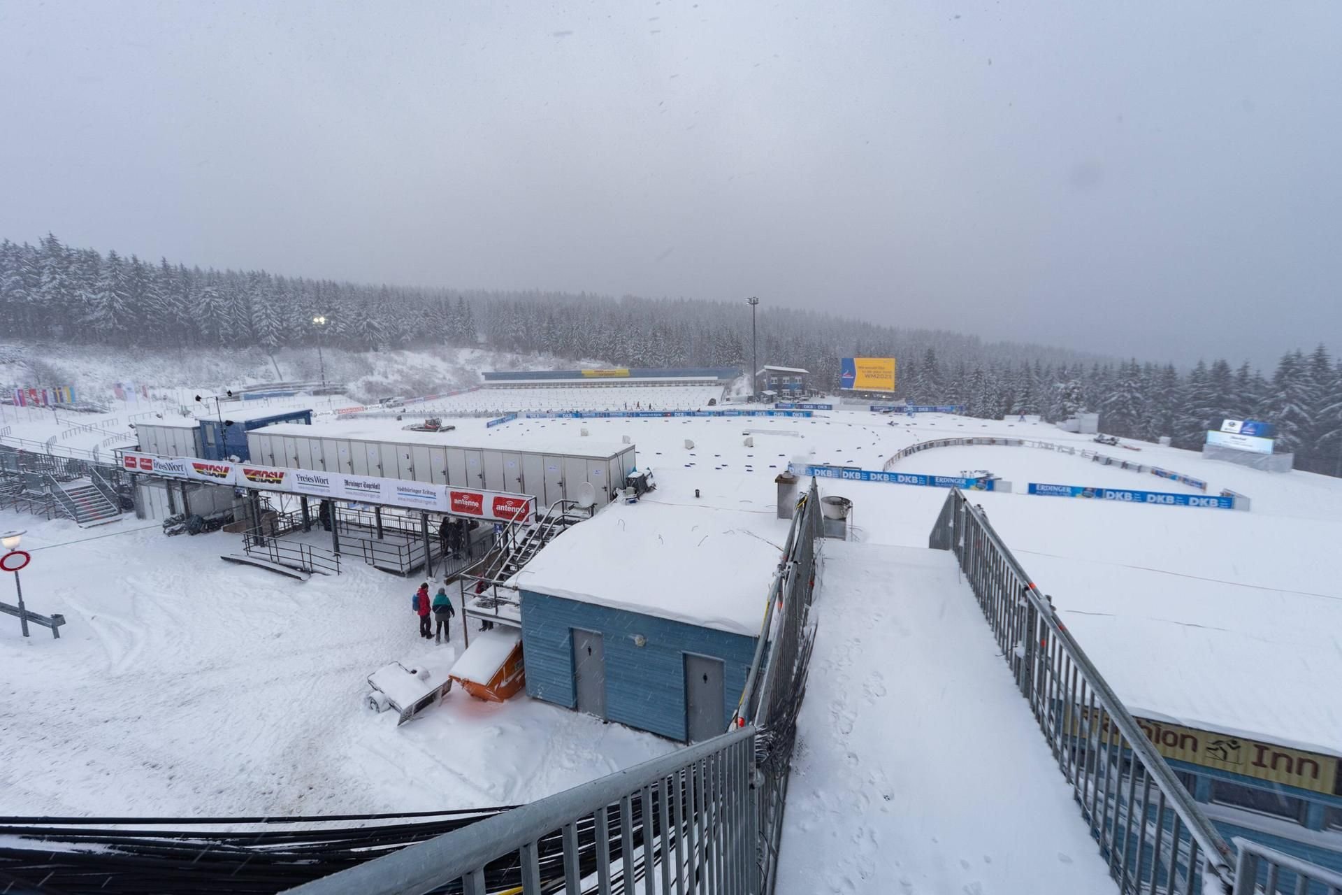 Ein Blick ins Biathlon-Stadion von Oberhof.