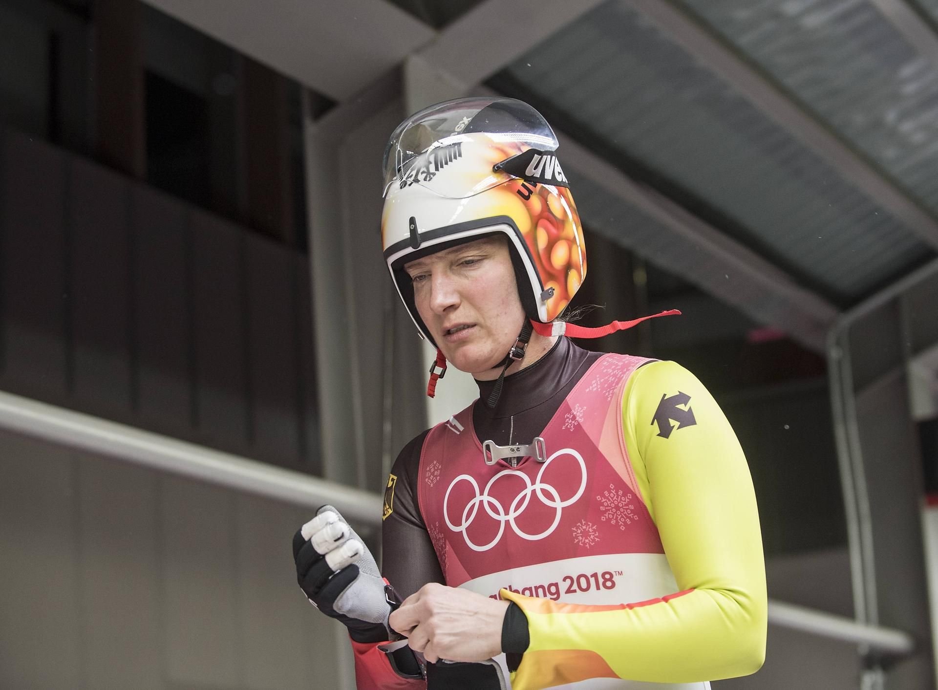 Rodlerin Tatjana Hüfner, hier bei Olympia 2018 in Pyeongchang.