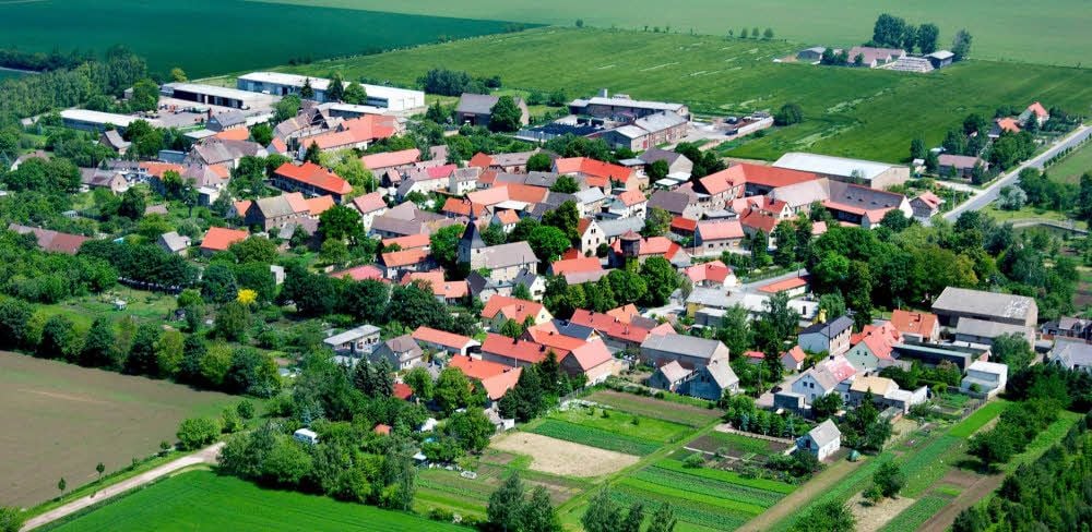 Ein Blick auf den Ort Schnellroda im Saalekreis.