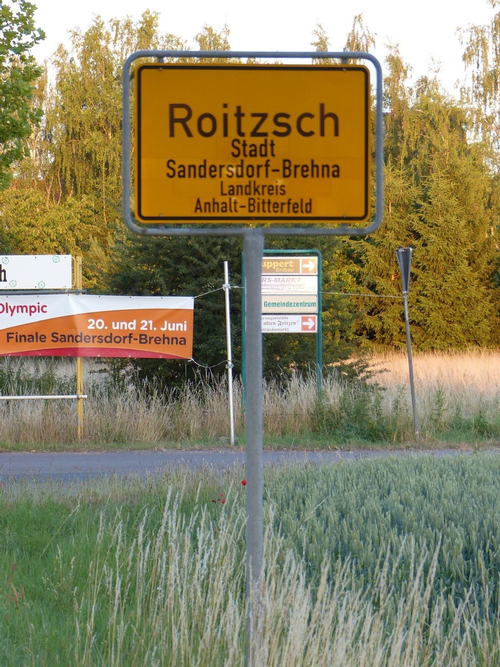 Das Ortseingangsschild von Roitzsch.