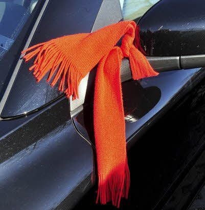 Mit der roten Flagge am Auto wollen die Hebammen zeigen: Wir kämpfen.