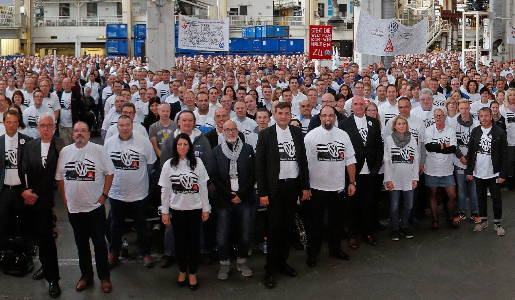 Mehr als 22.000 Angestellte nahme an der Betriebsversammlung teil.