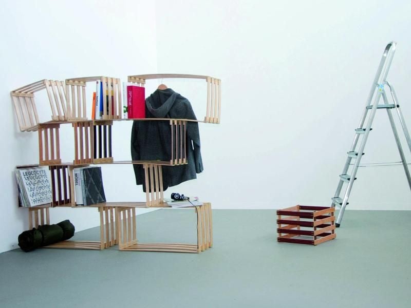 Regal aus alten Lattenhölzern: Schon jetzt beschäftigen sich Designer mit Recycling und Upcycling.