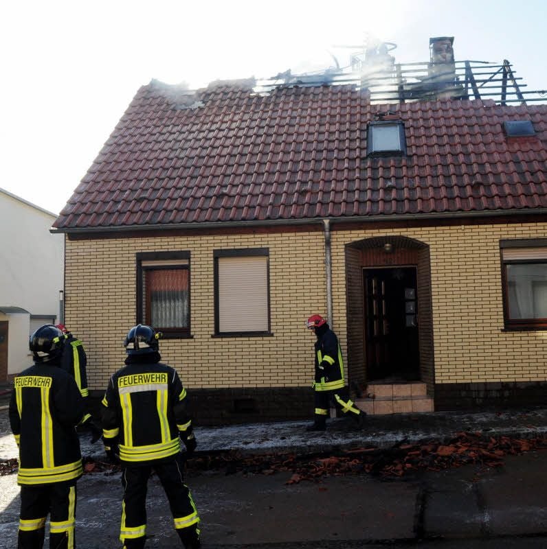 Das betroffene Haus in Gerbstedt. Eine Silvesterraketelöste den Brand aus.