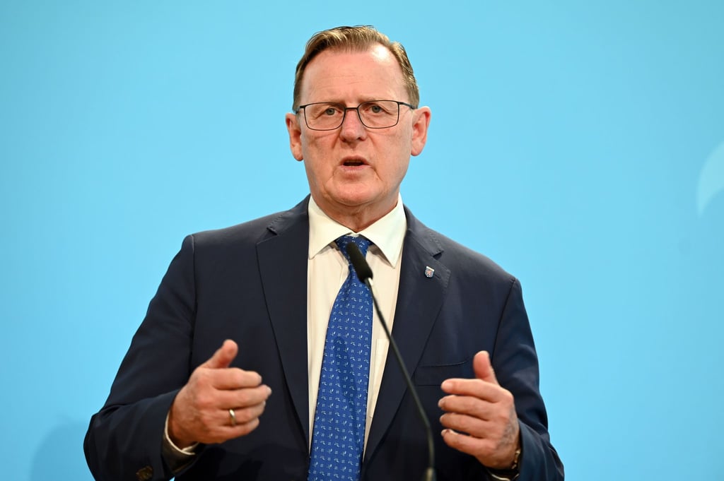 Bodo Ramelow (Die Linke), Ministerpräsident von Thüringen, spricht.