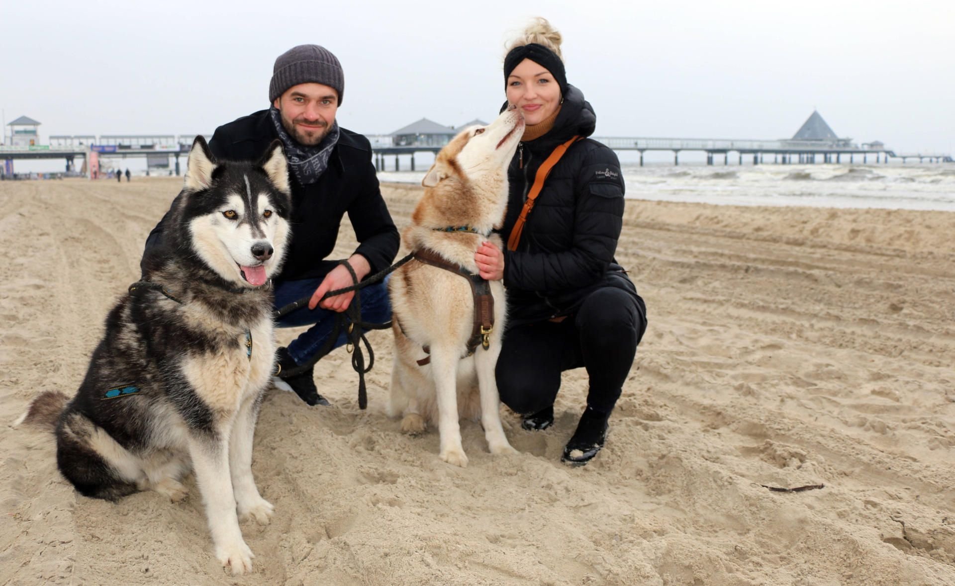 Dominic Bösel mit Freundin Luisa auf Usedom Anfang März.