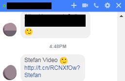 So sieht die Nachricht mit dem Virus im Messenger aus.