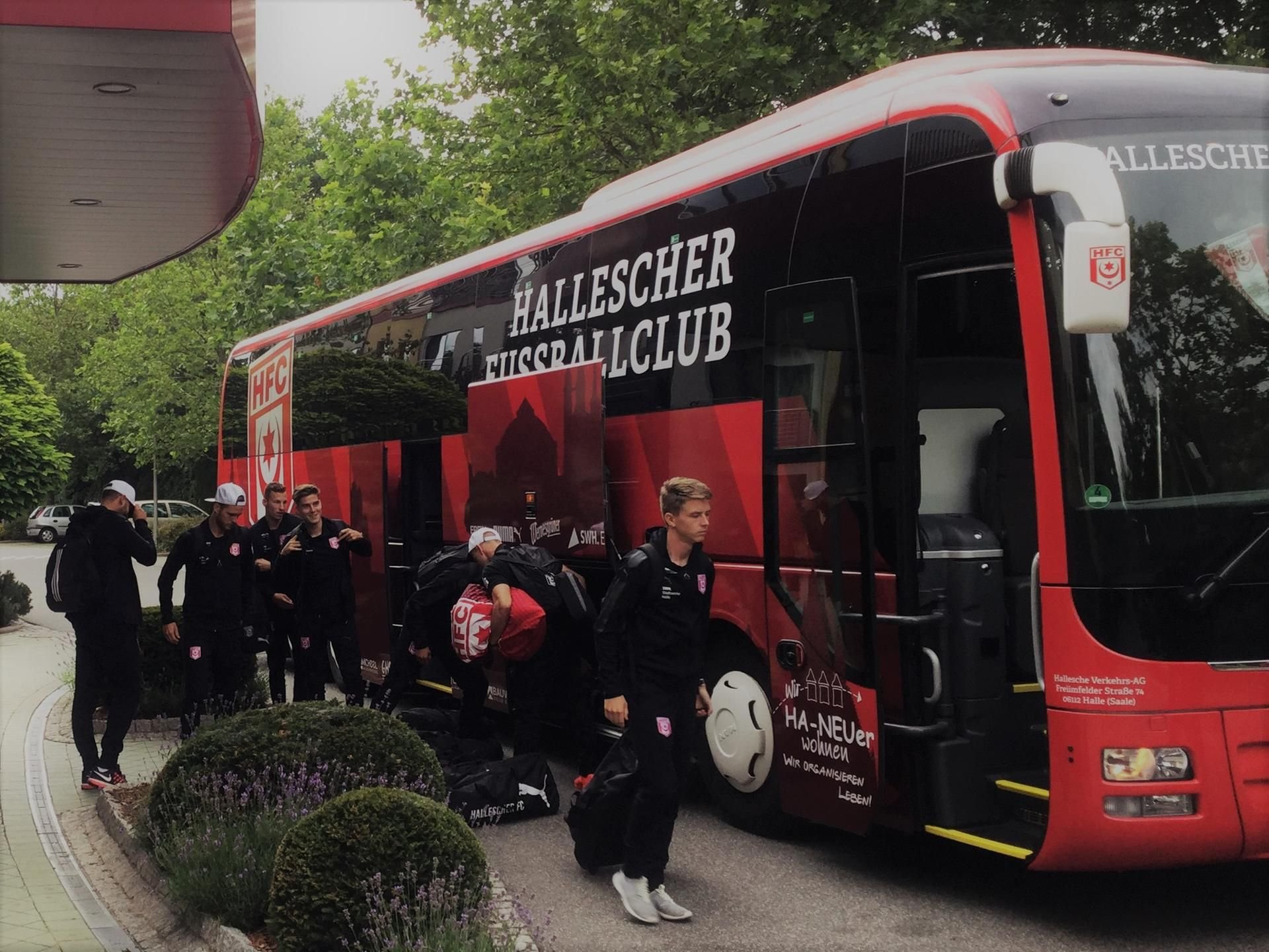 Angekommen im Trainingslager: Vier Tage wohnen die HFC-Profis in der Sportschule Bad Blankenburg.