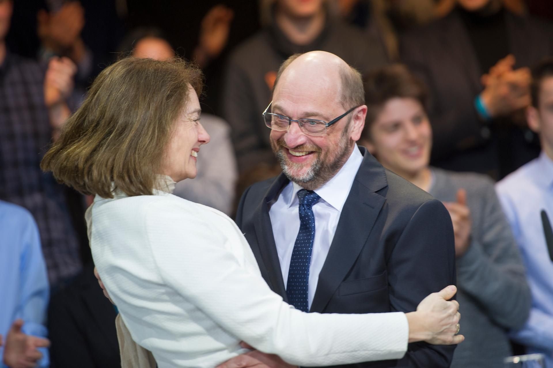 SPD-Kanzlerkandidat Martin Schulz und Generalsekretärin Katarina Barley.
