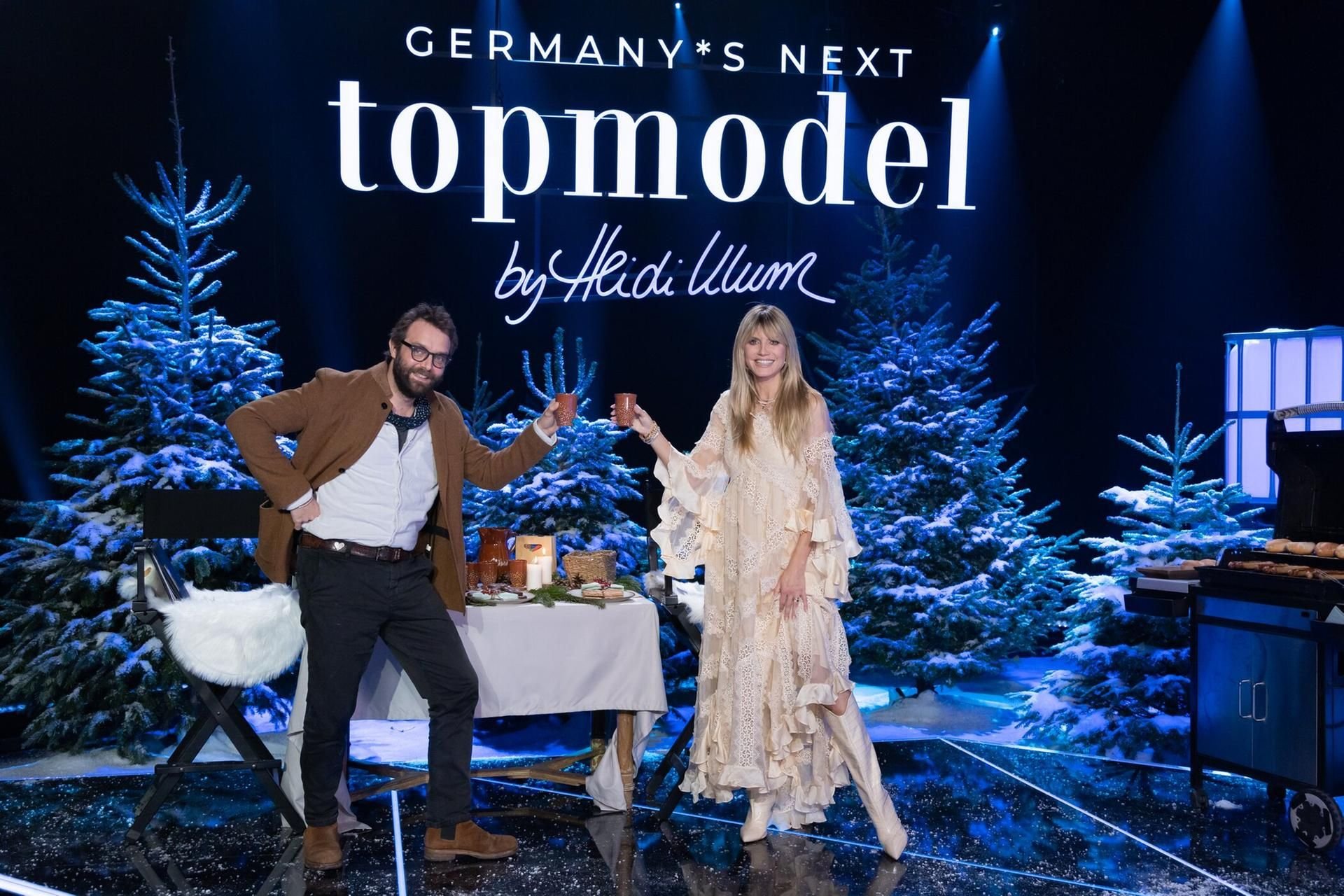 Heidi Klum und ihr Gastjuror Christian Anwander