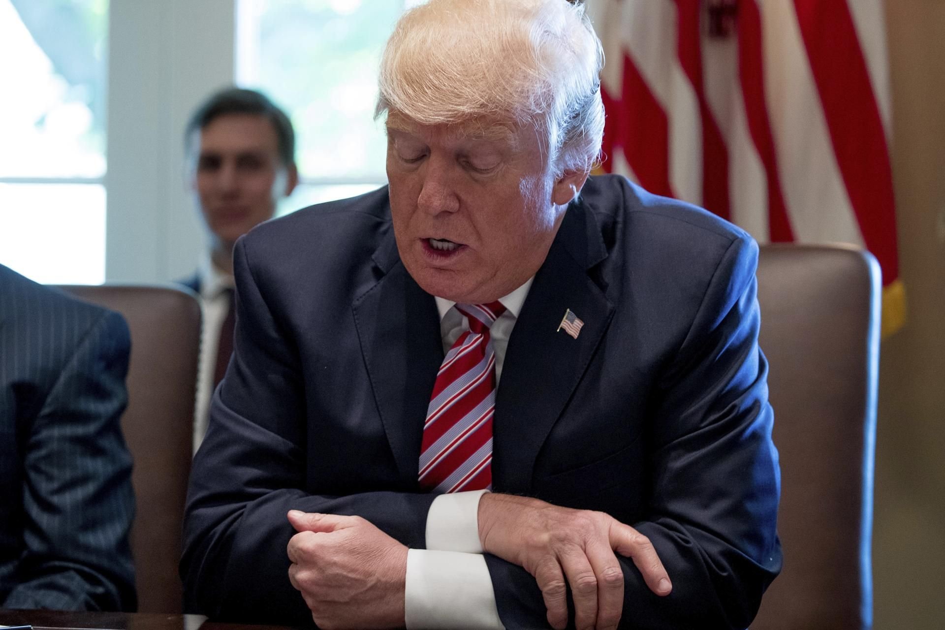 Donald Trump am 12.06.2017 im Konferenzraum des Kabinetts im Weißen Haus in Washington.