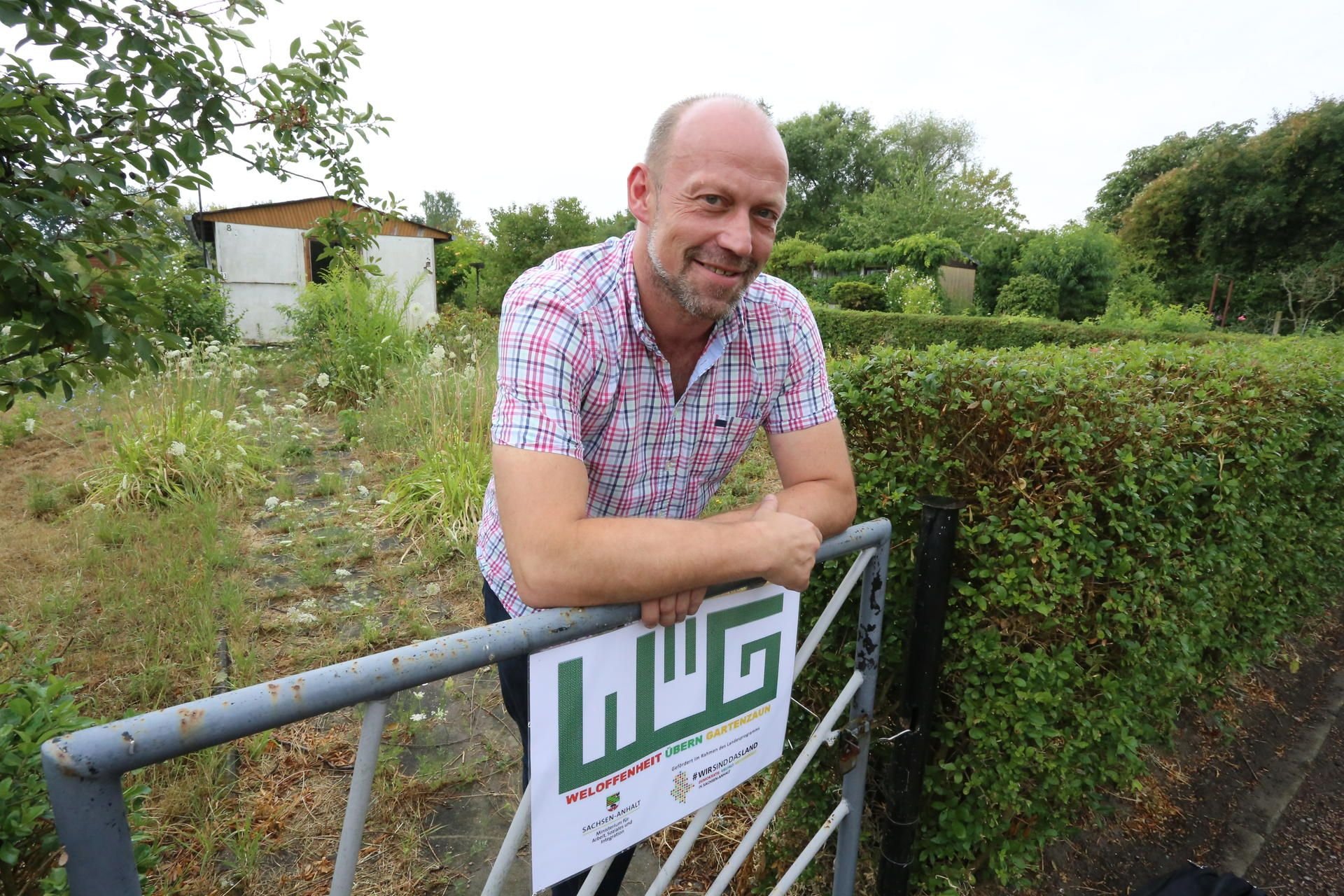 Projektleiter und Kleingärtner Steffen Reschke hat mit seinem Projekt „Weltoffenheit übern Gartenzaun" einen Integrationspreis des Landes gewonnen.