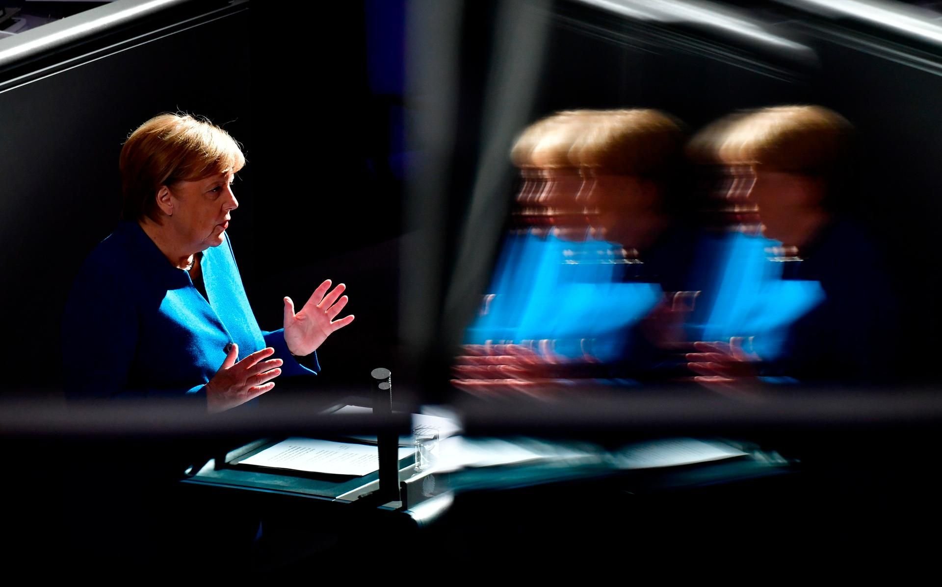 Angela Merkel bei ihrer Regierungserklärung.