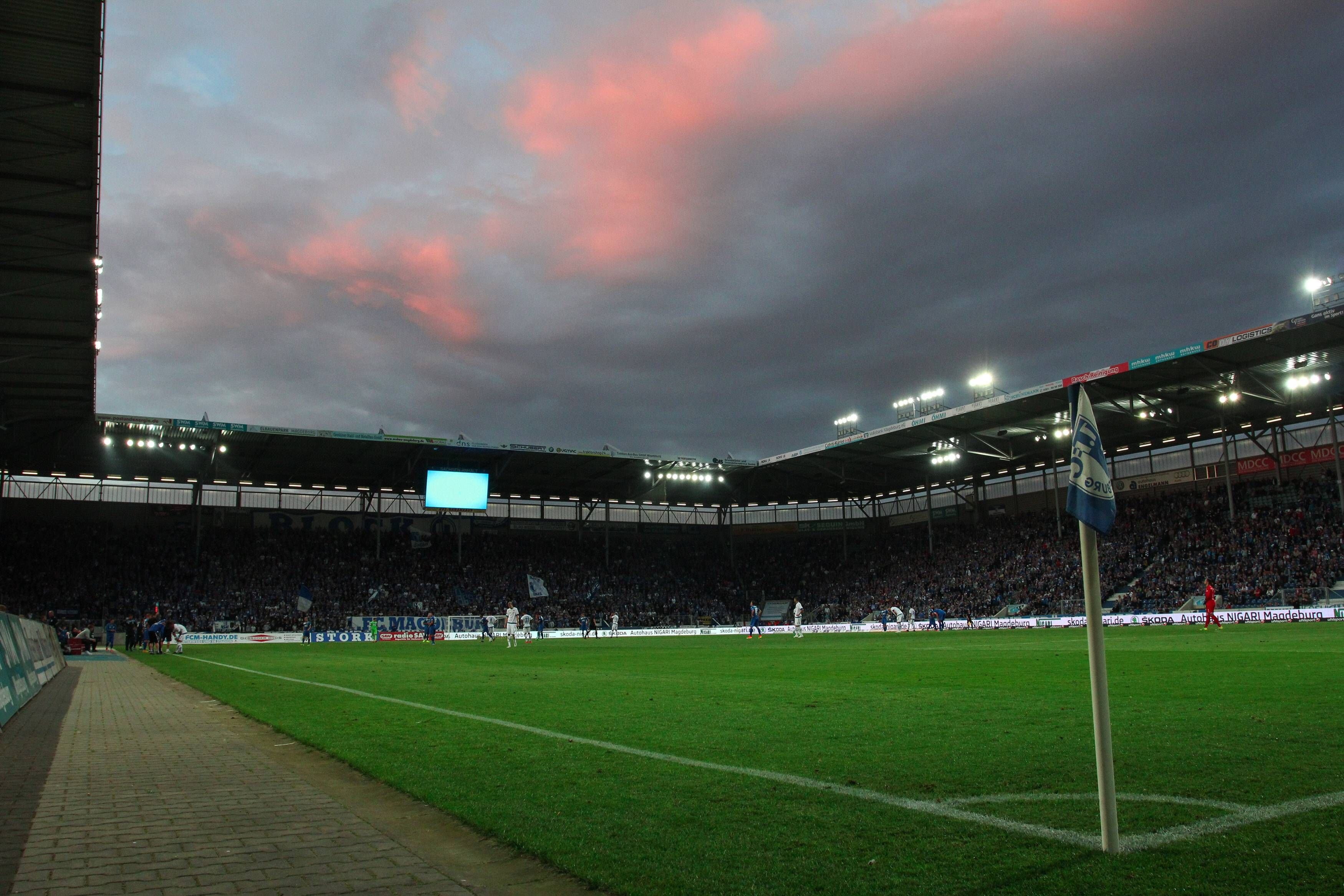 Pokalatmosphäre in Magdeburg: Die Arena wird gegen Eintracht Frankfurt ausverkauft sein.
