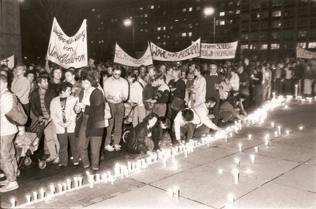 Oktober 1989: Demonstration in Halle