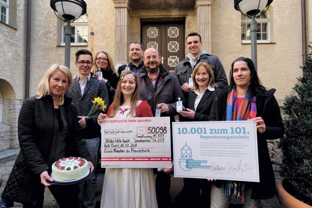 Die Botschafter und Fans von Halles historischem Stadtbad.