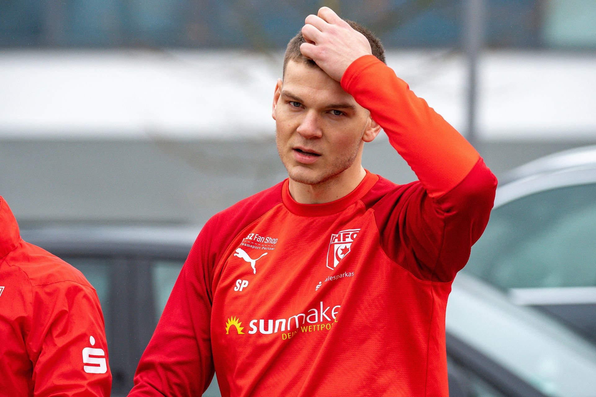 Anthony Syhre steht gegen Rostock vor seinem ersten Spiel für den Halleschen FC.